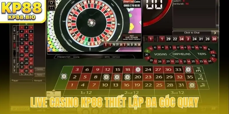 Live casino KP88 thiết lập đa góc quay